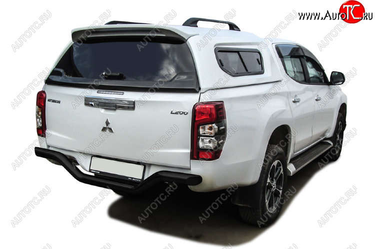 11 999 р. Защита заднего бампера Slitkoff (Ø 76 мм, без бампера)  Mitsubishi L200  5 KK,KL (2018-2022) рестайлинг (Сталь с полимерным покрытием. Цвет: черный)  с доставкой в г. Керчь