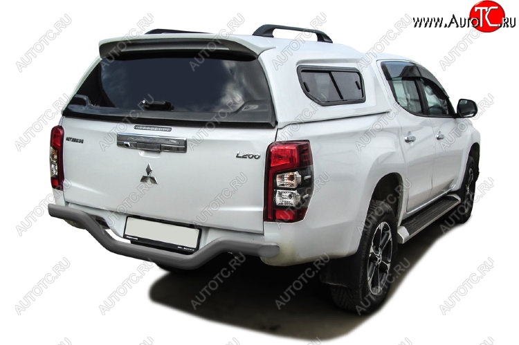 11 999 р. Защита заднего бампера Slitkoff (Ø 57 мм, без бампера)  Mitsubishi L200  5 KK,KL (2018-2022) рестайлинг (Сталь с полимерным покрытием. Цвет: серебристый)  с доставкой в г. Керчь