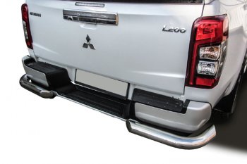 12 999 р. Защита заднего бампера Slitkoff (Ø 76 мм, уголки, с бампером)  Mitsubishi L200  5 KK,KL (2018-2022) рестайлинг (Нержавеющая сталь)  с доставкой в г. Керчь. Увеличить фотографию 2