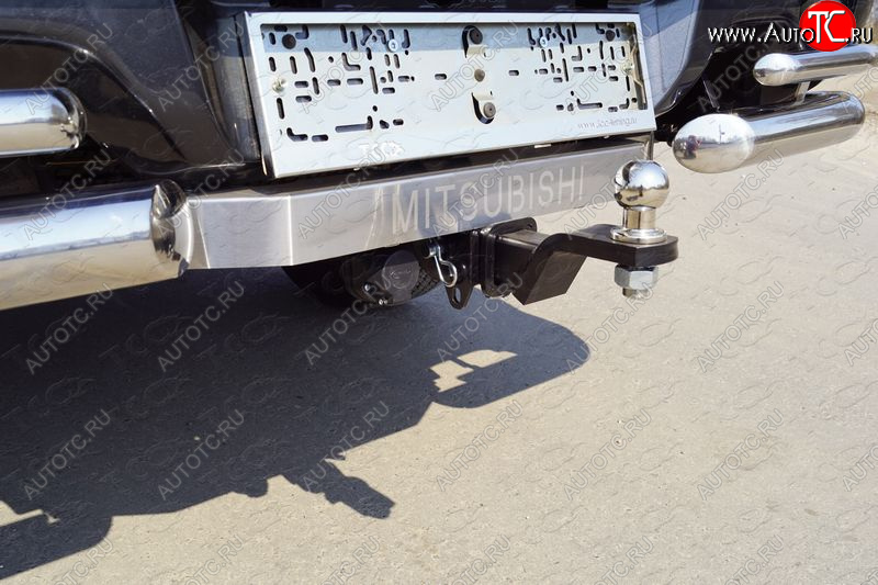 20 299 р. Фаркоп (тягово-сцепное устройство) без заднего бампера TCC  Mitsubishi L200  5 KK,KL (2015-2022) дорестайлинг, рестайлинг (оцинкованный, шар Е, усиленный, надпись Mitsubishi)  с доставкой в г. Керчь