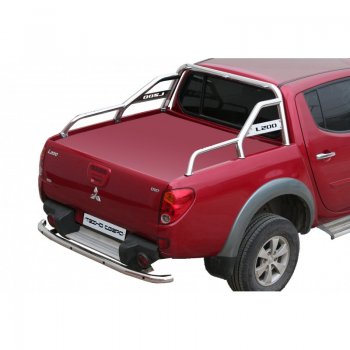 Защита заднего бампера ТехноСфера (Техно Сфера) (нержавейка, d63.5 mm) Mitsubishi L200 ( 4,  5 KK,KL) (2006-2022)  дорестайлинг, рестайлинг