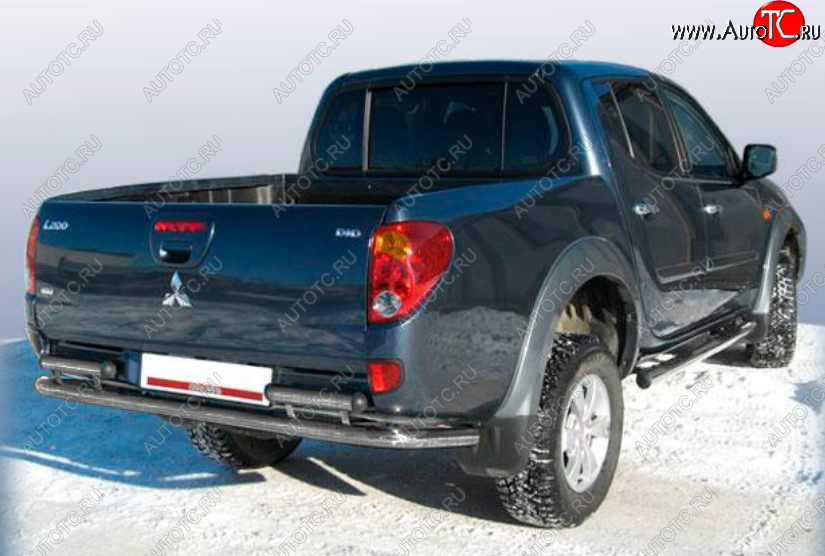 10 299 р. Защита переднего бампера Slitkoff (Ø 57 мм).  Mitsubishi L200 ( 4,  5 KK,KL) (2006-2022)  дорестайлинг, рестайлинг (Сталь с полимерным покрытием. Цвет: серебристый)  с доставкой в г. Керчь