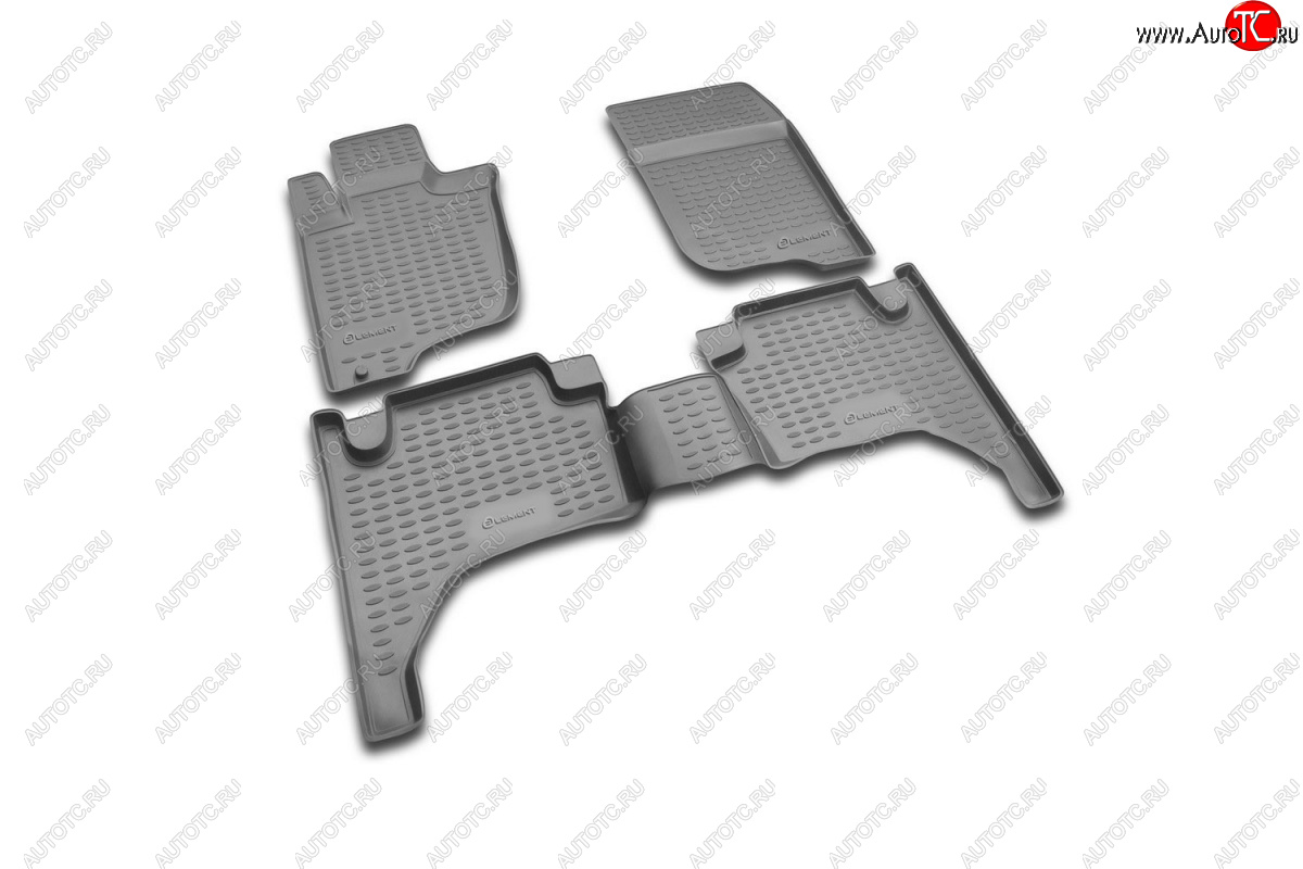 2 699 р. Комплект 3D ковриков салона Element (полиуретан) Mitsubishi L200 5 KK,KL рестайлинг (2018-2022) (Черные)  с доставкой в г. Керчь