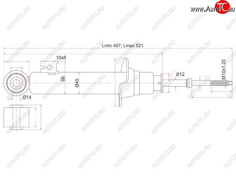 2 269 р. Амортизатор передний LH=RH SAT  Mitsubishi L200 ( 4,  5 KK,KL) - Pajero Sport  PB  с доставкой в г. Керчь