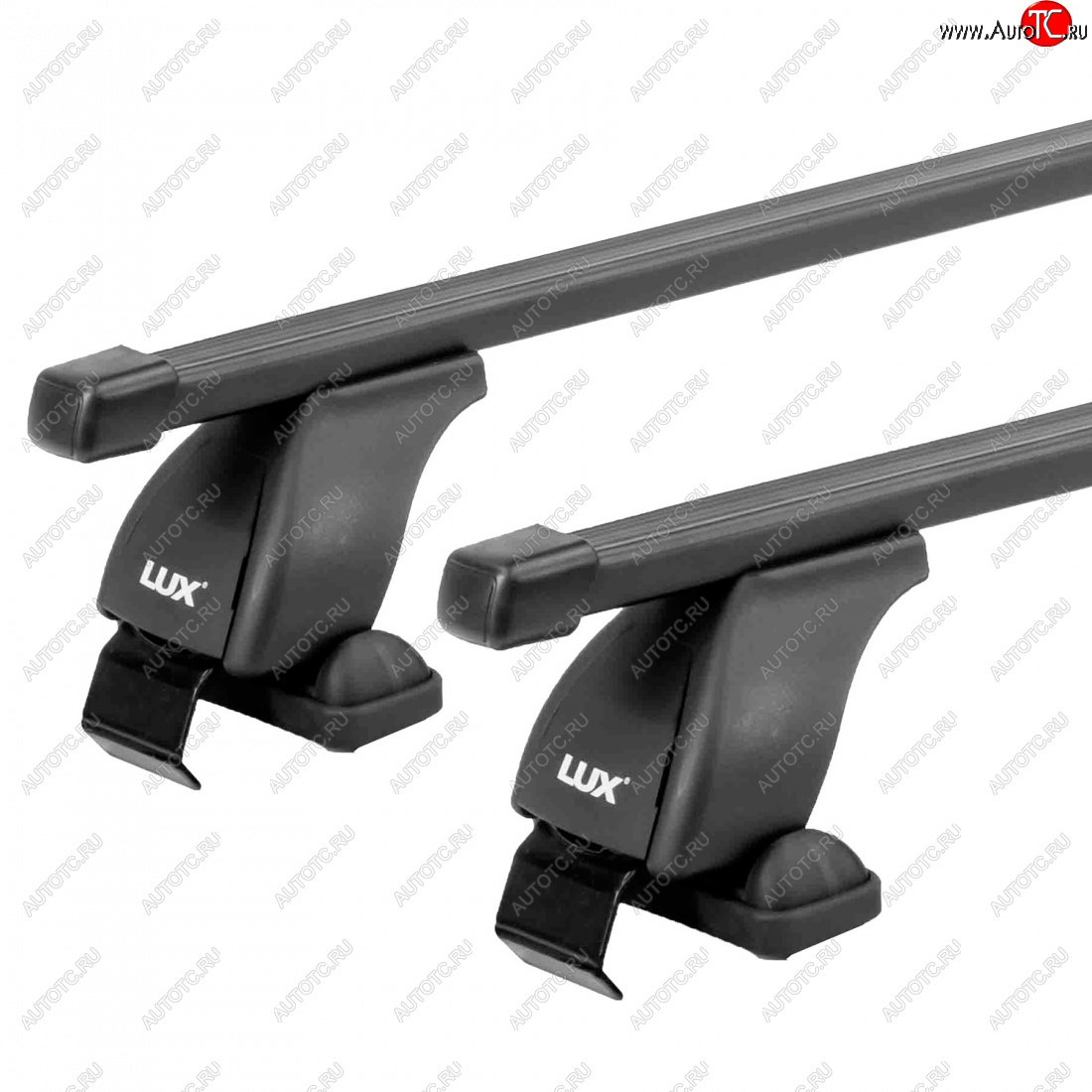 10 189 р. Багажник на крышу без рейлингов в сборе LUX1  Mitsubishi L200  4 (2006-2014)  дорестайлинг (поперечины прямоугольные 120 см (цвет черный))  с доставкой в г. Керчь