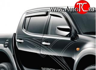 3 199 р. Дефлекторы окон (ветровики) Novline 4 шт. Mitsubishi L200 4  дорестайлинг (2006-2014)  с доставкой в г. Керчь