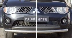 2 579 р. Защитная сетка решетки переднего бампера РА  Mitsubishi L200  4 (2006-2014)  дорестайлинг  с доставкой в г. Керчь. Увеличить фотографию 2