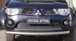 Защитная сетка решетки переднего бампера РА Mitsubishi L200  4 (2006-2014)  дорестайлинг