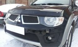 2 099 р. Нижняя сетка на бампер Russtal (черная) Mitsubishi Pajero Sport PB дорестайлинг (2008-2013)  с доставкой в г. Керчь. Увеличить фотографию 5