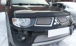 1 539 р. Нижняя сетка на бампер Russtal (хром) Mitsubishi Pajero Sport PB дорестайлинг (2008-2013)  с доставкой в г. Керчь. Увеличить фотографию 3