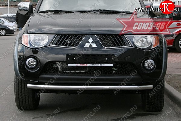 11 069 р. Защита переднего бампера одинарная Souz-96 (d60) Mitsubishi L200 4  дорестайлинг (2006-2014)  с доставкой в г. Керчь