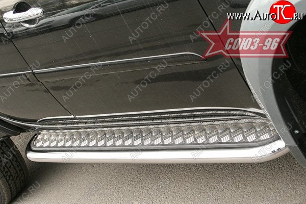 7 919 р. Защита порогов с листом Souz-96 (d60). Mitsubishi L200 5 KK,KL рестайлинг (2018-2022)  с доставкой в г. Керчь