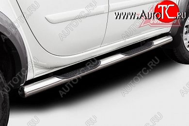 15 749 р. Защита порогов с проступью Souz-96 (d76) Mitsubishi L200 5 KK,KL рестайлинг (2018-2022)  с доставкой в г. Керчь