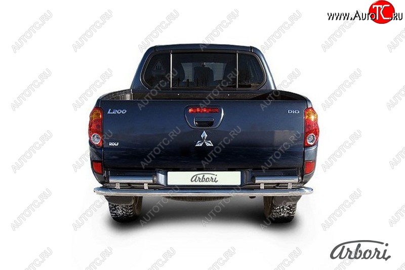 14 579 р. Защита заднего бампера TRITON Arbori (нержавейка, 2 трубы d57 mm). Mitsubishi L200 4  дорестайлинг (2006-2014)  с доставкой в г. Керчь