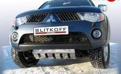 Защита картера двигателя Slitkoff Mitsubishi L200 ( 4,  5 KK,KL) (2006-2022)  дорестайлинг, рестайлинг