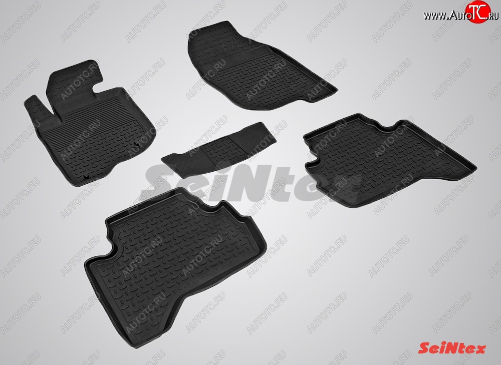 3 199 р. Износостойкие резиновые коврики в салон с высоким бортом Seintex Mitsubishi L200 5 KK,KL рестайлинг (2018-2022)  с доставкой в г. Керчь
