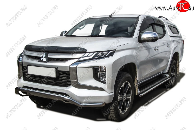 15 949 р. Защита переднего бампера Slitkoff (Ø 57 мм, волна)  Mitsubishi L200  5 KK,KL (2018-2022) рестайлинг (Нержавеющая сталь)  с доставкой в г. Керчь