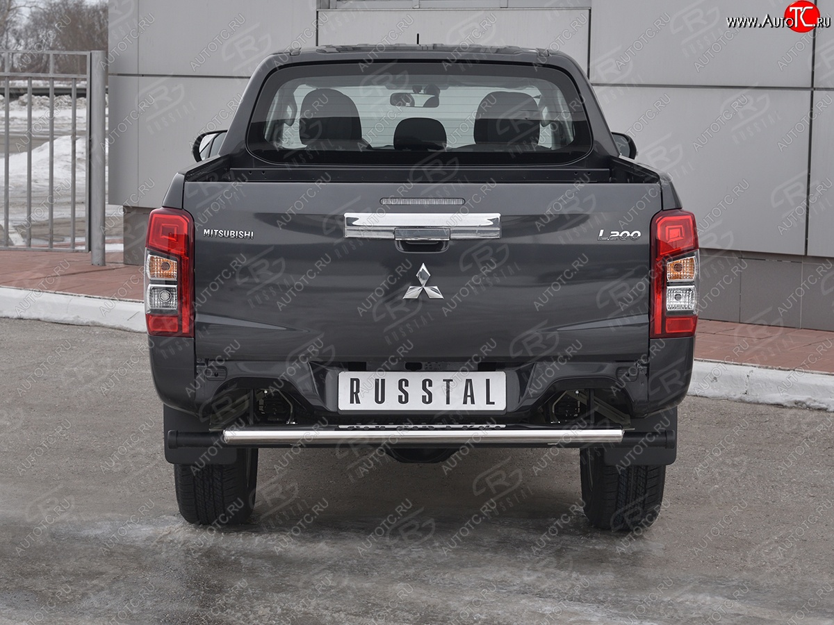 27 699 р. Защита заднего бампера (Ø120x60 мм с проступью, нержавейка) SLITKOFF  Mitsubishi L200  5 KK,KL (2018-2022) рестайлинг  с доставкой в г. Керчь
