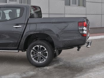 27 699 р. Защита заднего бампера (Ø120x60 мм с проступью, нержавейка) SLITKOFF  Mitsubishi L200  5 KK,KL (2018-2022) рестайлинг  с доставкой в г. Керчь. Увеличить фотографию 3