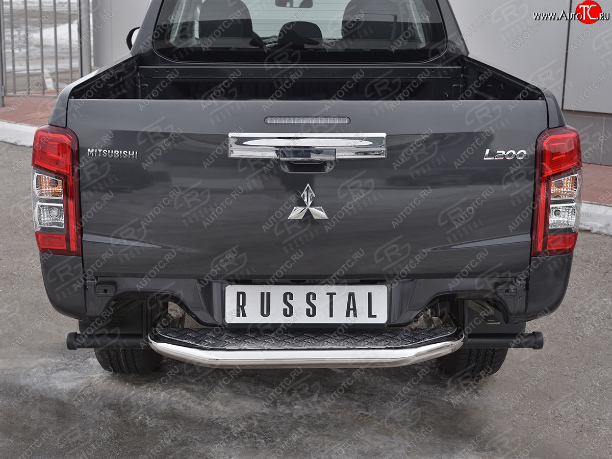 27 799 р. Защита заднего бампера (Ø63 мм, нержавейка) SLITKOFF  Mitsubishi L200  5 KK,KL (2018-2022) рестайлинг  с доставкой в г. Керчь