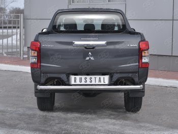 Защита заднего бампера (Ø63 мм, нержавейка) RUSSTAL Mitsubishi L200  5 KK,KL (2018-2022) рестайлинг