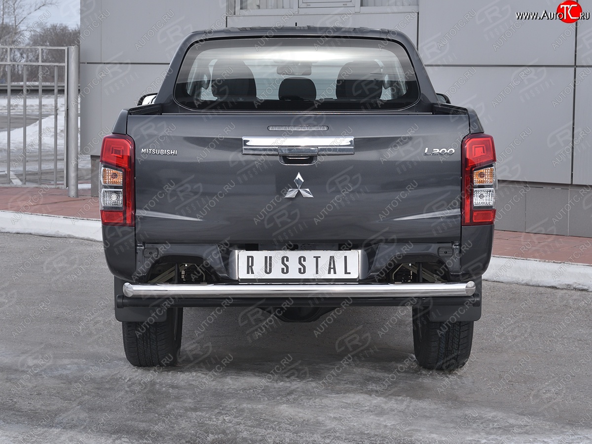 19 999 р. Защита заднего бампера (Ø63 мм, нержавейка) RUSSTAL  Mitsubishi L200  5 KK,KL (2018-2022) рестайлинг  с доставкой в г. Керчь