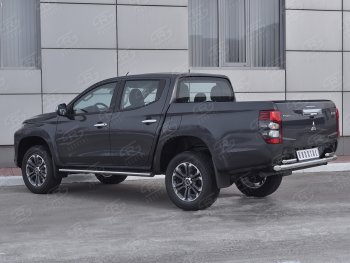 24 549 р. Защита заднего бампера (2 трубы Ø63 и 42 мм , нержавейка) RUSSTAL  Mitsubishi L200  5 KK,KL (2018-2022) рестайлинг  с доставкой в г. Керчь. Увеличить фотографию 3