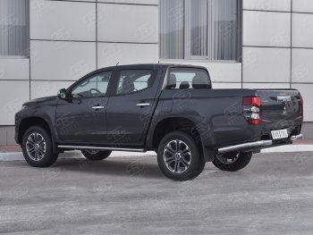 14 999 р. Защита заднего бампера (Ø76 мм уголки, нержавейка) SLITKOFF  Mitsubishi L200  5 KK,KL (2018-2022) рестайлинг  с доставкой в г. Керчь. Увеличить фотографию 2