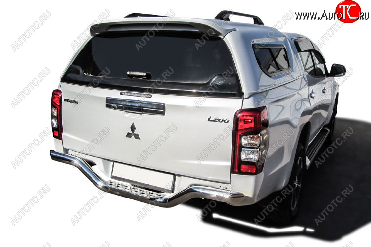 21 999 р. Защита заднего бампера Slitkoff (Ø 57 мм, волна, со стальной ступенькой)  Mitsubishi L200  5 KK,KL (2018-2022) рестайлинг  с доставкой в г. Керчь