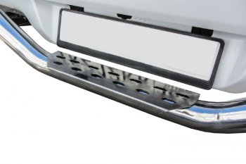 21 999 р. Защита заднего бампера Slitkoff (Ø 57 мм, волна, со стальной ступенькой)  Mitsubishi L200  5 KK,KL (2018-2022) рестайлинг  с доставкой в г. Керчь. Увеличить фотографию 2