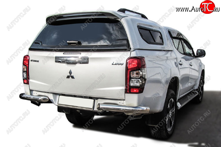 14 099 р. Защита заднего бампера Slitkoff (Ø 76 мм, без бампера)  Mitsubishi L200  5 KK,KL (2018-2022) рестайлинг (Нержавеющая сталь)  с доставкой в г. Керчь