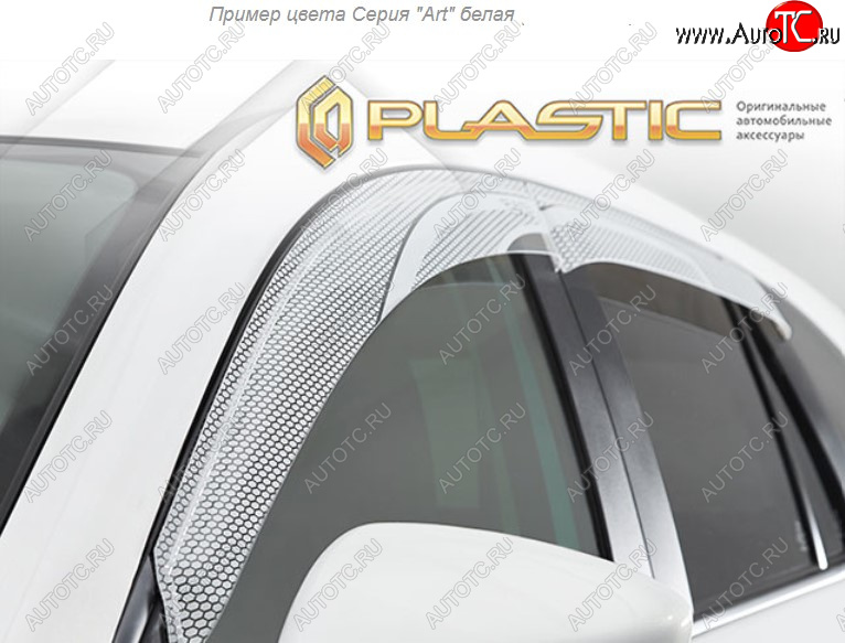2 299 р. Дефлектора окон CA-Plastic  Mitsubishi L200  5 KK,KL (2018-2022) рестайлинг (Серия Арт белая, Без хром. молдинга)  с доставкой в г. Керчь