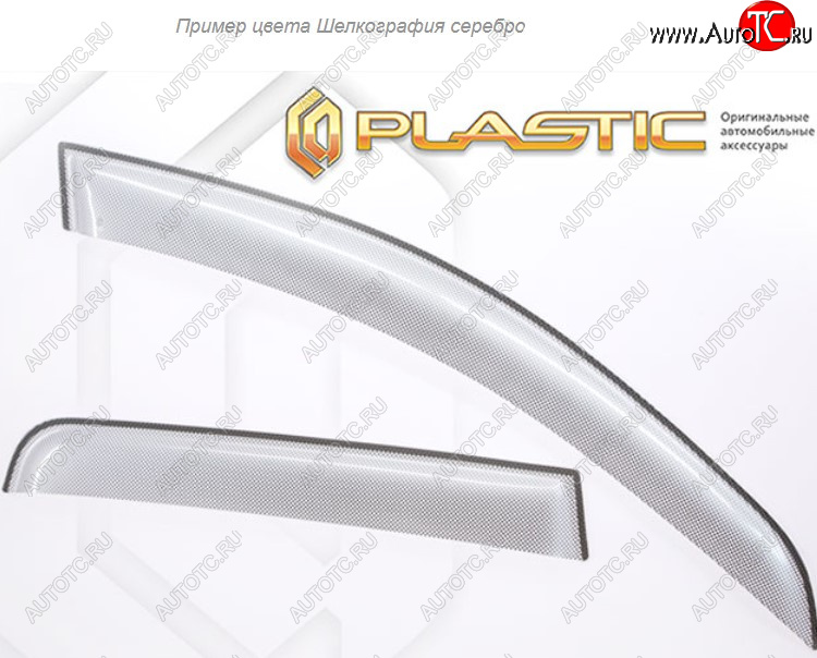 2 299 р. Дефлектора окон CA-Plastic  Mitsubishi L200  5 KK,KL (2018-2022) рестайлинг (Шелкография серебро, Без хром. молдинга)  с доставкой в г. Керчь