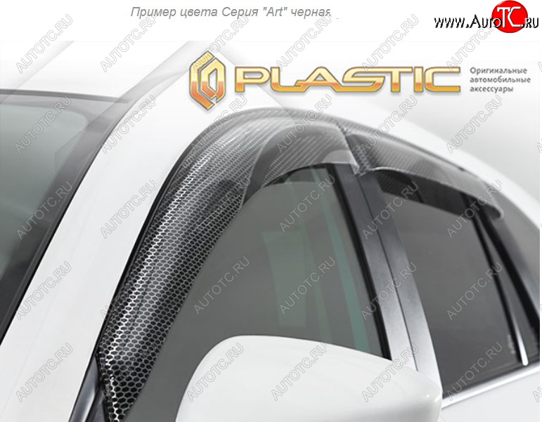 2 299 р. Дефлектора окон CA-Plastic  Mitsubishi L200  5 KK,KL (2018-2022) рестайлинг (Серия Арт черная, Без хром. молдинга)  с доставкой в г. Керчь