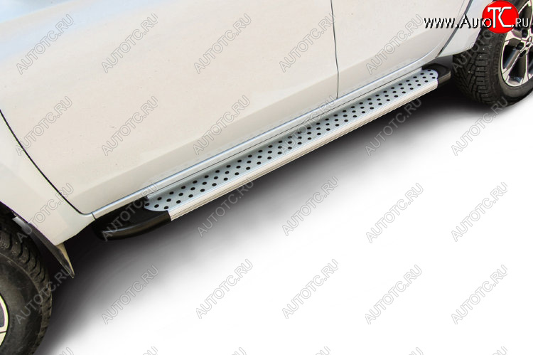17 399 р. Пороги алюминиевые Slitkoff  Mitsubishi L200  5 KK,KL (2018-2022) рестайлинг (Standart Silver)  с доставкой в г. Керчь