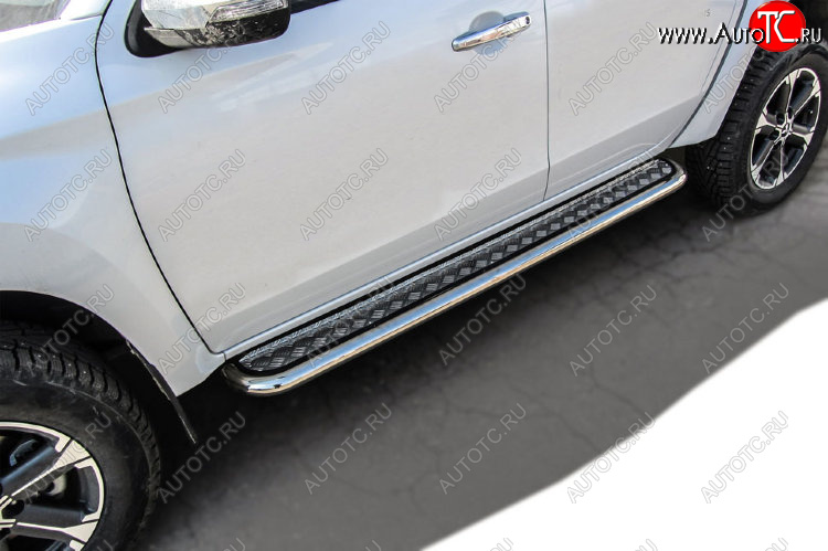 22 799 р. Защита порогов Slitkoff (Ø 57 мм, с листом) Mitsubishi L200 5 KK,KL рестайлинг (2018-2022)  с доставкой в г. Керчь