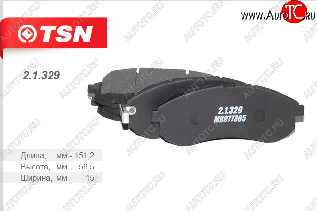 899 р. Комплект передних колодок дисковых тормозов (2.5D) TSN Mitsubishi L200 3 K74T рестайлинг (2005-2006)  с доставкой в г. Керчь