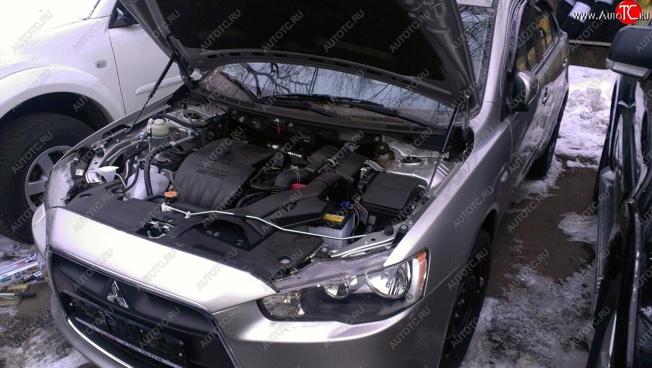 2 049 р. Упоры капота Russtal Mitsubishi Lancer 10 CY хэтчбэк дорестайлинг (2007-2010)  с доставкой в г. Керчь