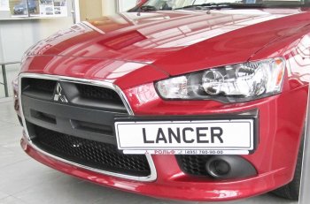 2 199 р. Воздуховоды радиатора в передний бампер Квадрат Mitsubishi Lancer 10 CY седан рестайлинг (2011-2017) (Неокрашенные)  с доставкой в г. Керчь. Увеличить фотографию 2