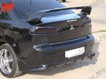 Накладка заднего бампера Zodiak (под одинарный выхлоп) MV-Tuning Mitsubishi Lancer  10 CY (2007-2017) седан дорестайлинг, седан рестайлинг