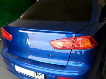 3 899 р. Лип спойлер Элегант Mitsubishi Lancer 10 CY седан рестайлинг (2011-2017) (Неокрашенный)  с доставкой в г. Керчь. Увеличить фотографию 2
