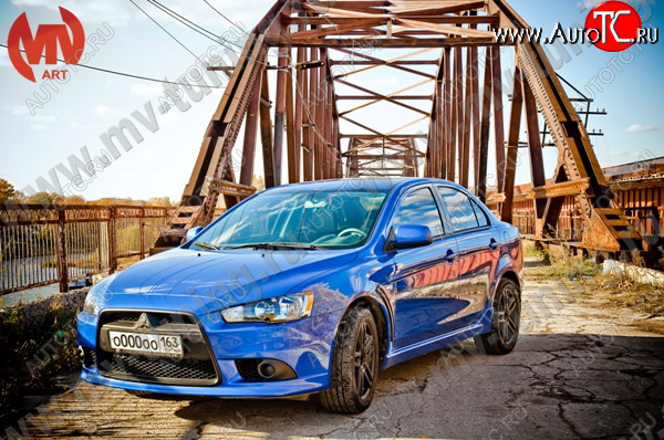 6 599 р. Накладки порогов EVO  Mitsubishi Lancer  10 CY (2007-2017) седан дорестайлинг, седан рестайлинг, хэтчбек 5 дв рестайлинг (Неокрашенные)  с доставкой в г. Керчь
