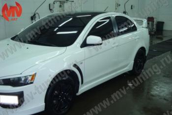 6 599 р. Накладки порогов EVO  Mitsubishi Lancer  10 CY (2007-2017) седан дорестайлинг, седан рестайлинг, хэтчбек 5 дв рестайлинг (Неокрашенные)  с доставкой в г. Керчь. Увеличить фотографию 4
