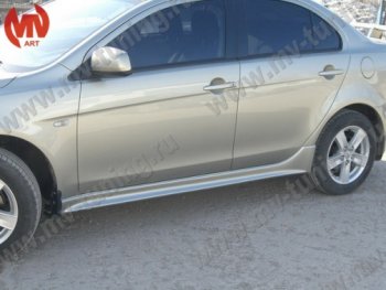 5 499 р. Пороги накладки INTENSE 2.0 Mitsubishi Lancer 10 CY седан дорестайлинг (2007-2010) (Неокрашенные)  с доставкой в г. Керчь. Увеличить фотографию 2