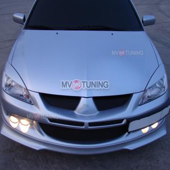 Реснички на фары var №1 (узкие) Mitsubishi Lancer  9 CS (2003-2009) седан 1-ый рестайлинг, универсал 1-ый рестайлинг, седан 2-ой рестайлинг, универсал 2-ой рестайлинг