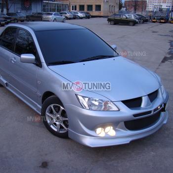1 149 р. Реснички на фары var №1 (узкие) Mitsubishi Lancer 9 CS седан 2-ой рестайлинг (2005-2009) (Неокрашенные)  с доставкой в г. Керчь. Увеличить фотографию 2