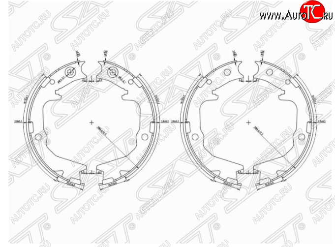 1 739 р. Колодки ручного тормоза SAT  Mitsubishi Lancer  9 CS - Outlander  CU  с доставкой в г. Керчь