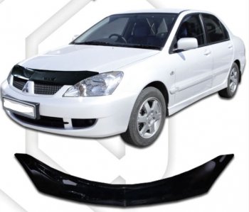 2 199 р. Дефлектор капота CA-Plastic Mitsubishi Lancer 9 CS универсал 2-ой рестайлинг (2005-2009) (серия Classic черный)  с доставкой в г. Керчь. Увеличить фотографию 2
