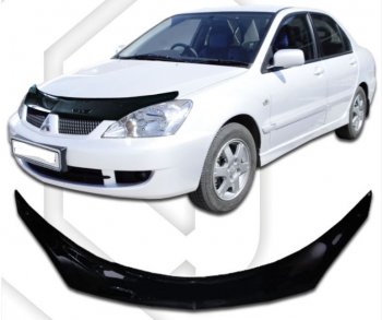 2 199 р. Дефлектор капота CA-Plastiс exclusive Mitsubishi Lancer 9 CS универсал 2-ой рестайлинг (2005-2009) (серия Classic черный)  с доставкой в г. Керчь. Увеличить фотографию 2