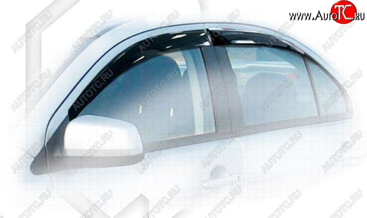 1 999 р. Дефлектора окон CA-Plastic Mitsubishi Lancer 10 CY седан дорестайлинг (2007-2010) (Classic полупрозрачный, Без хром.молдинга)  с доставкой в г. Керчь